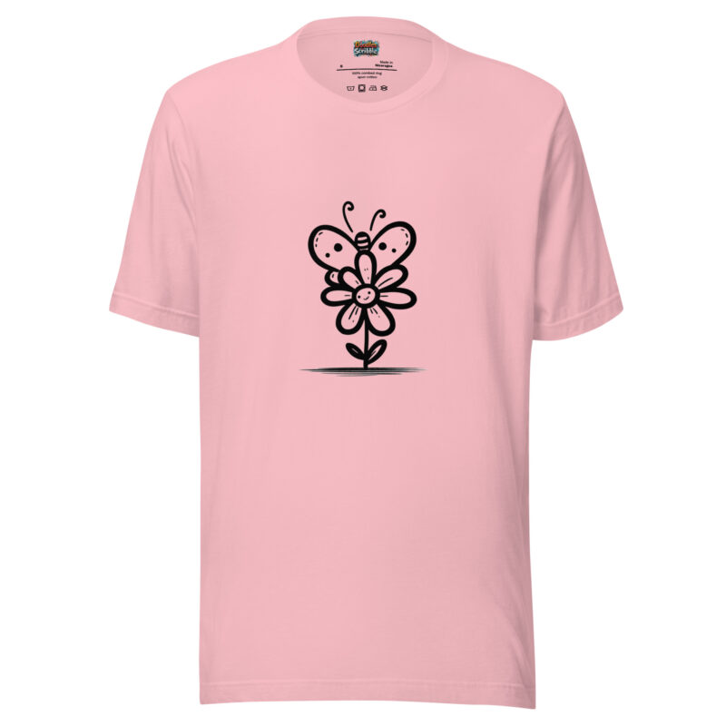 Butterfly Blossom T-Shirt - Floral Fairy-Tale Sketch