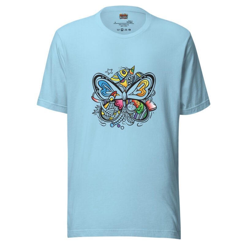 Butterfly Mosaic Melody T-Shirt with a Symphony of Color