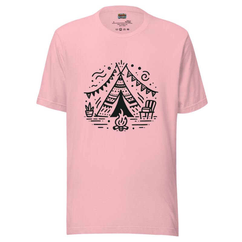 Campfire Nights T-Shirt - Rustic Wilderness Doodle