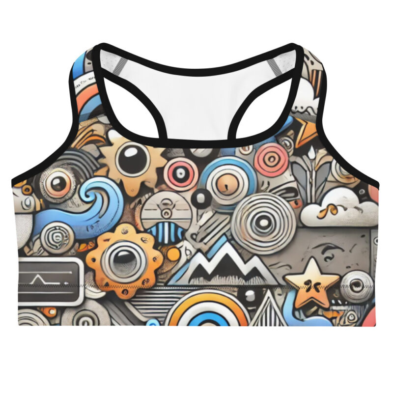 Celestial Cool Doodle Sports Bra