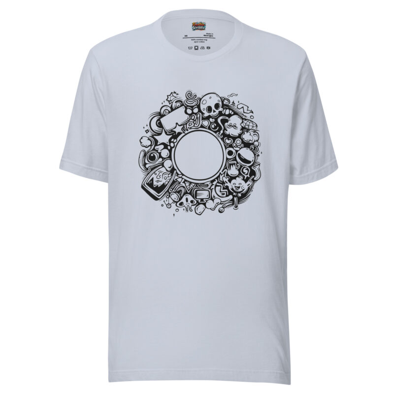 Celestial Doodle Journey T-Shirt with Interstellar Dreams