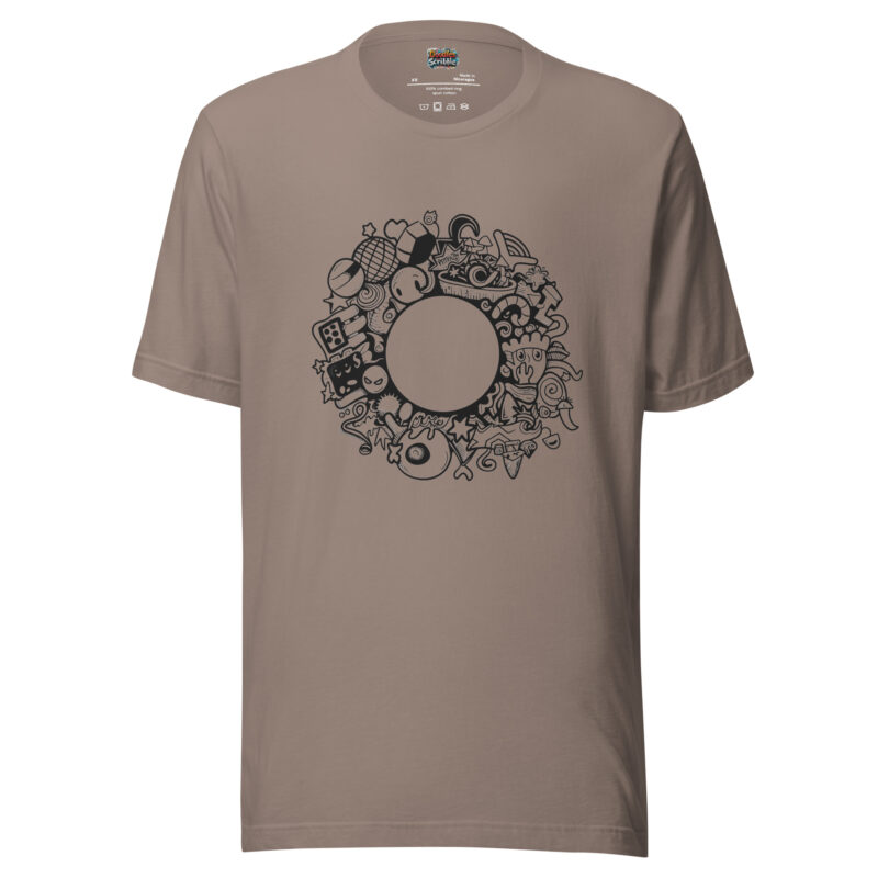 Celestial Orbit T-Shirt with Whimsical Space Doodles alternate view