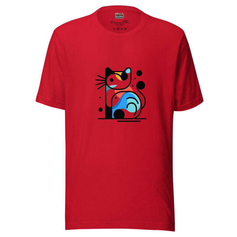 Colourful Cat Doodle Art T-Shirt