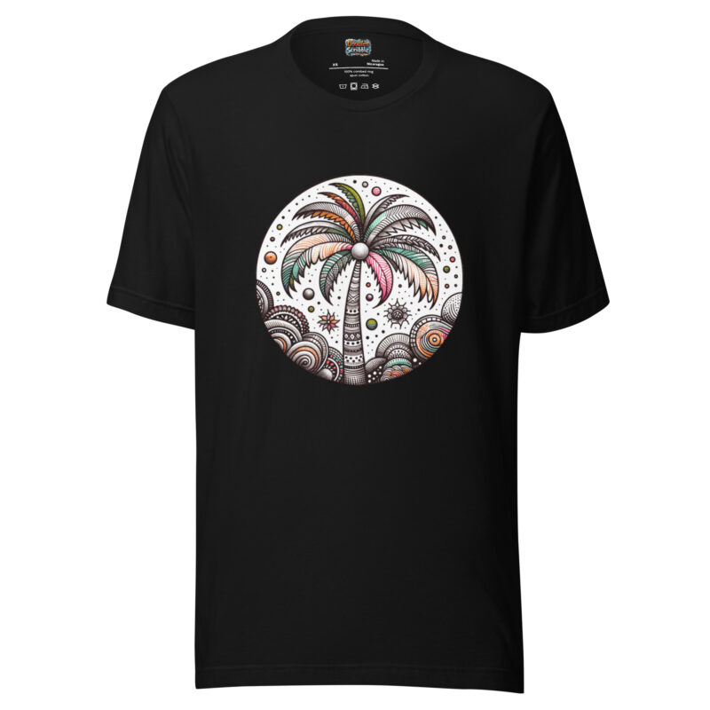 Palm Tree Doodle T-Shirt with Colourful Summer Artwork alternate view