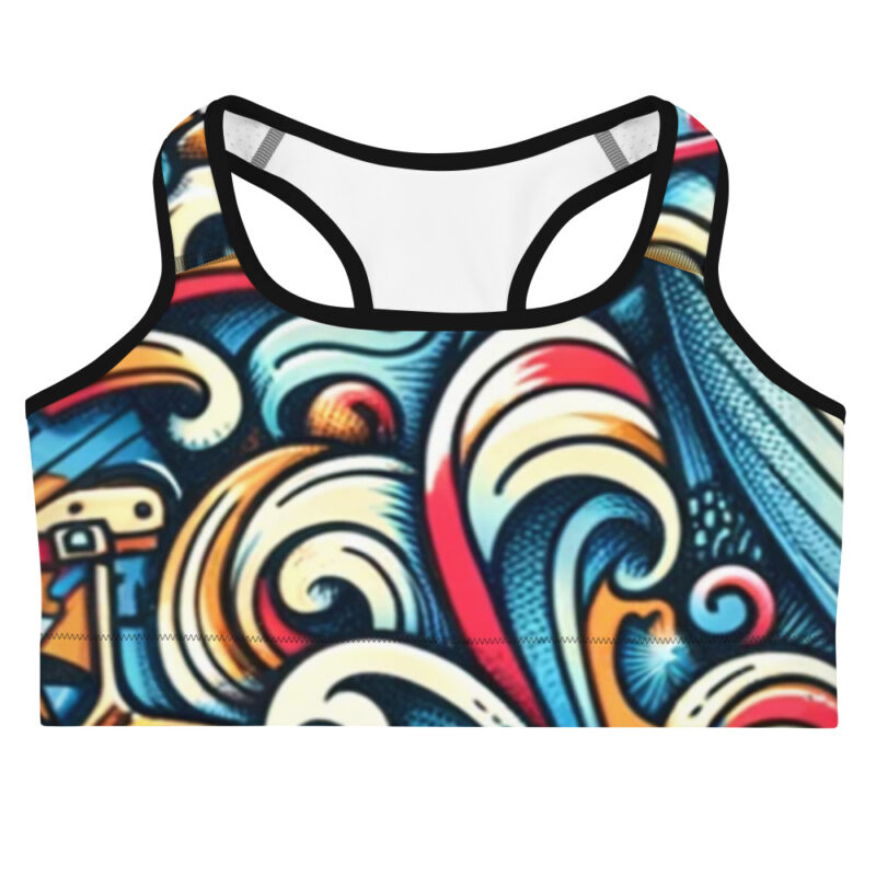 Colourful Summer Beach Activities Sports Bra