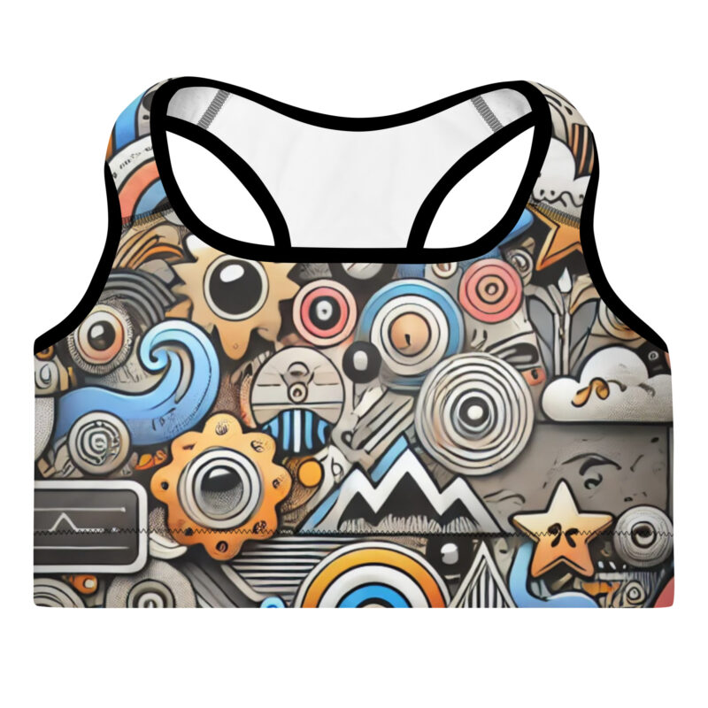 Cool Doodle Vibrant Padded Sports Bra