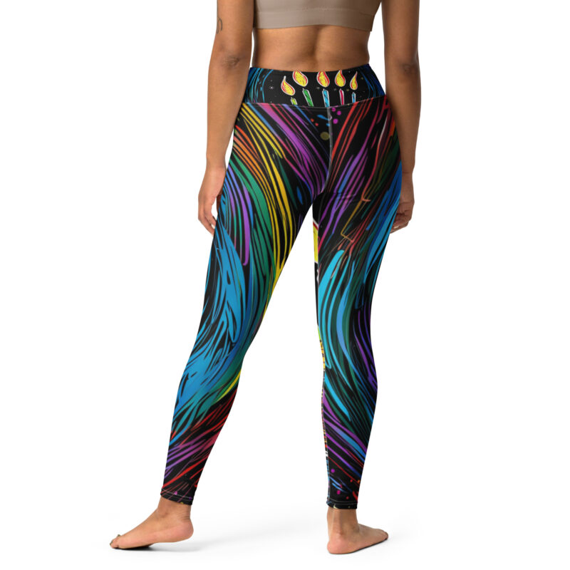 Cosmic Celebration Yoga Leggings with Scribble Design alternate view