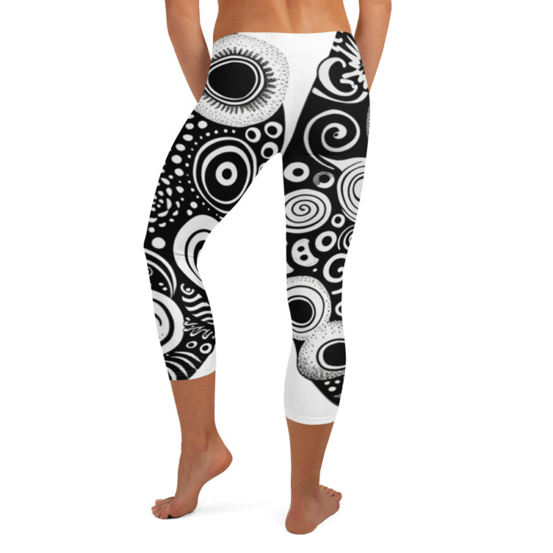 Cosmic Doodle Capri Leggings - Enchanted Eclipse Design