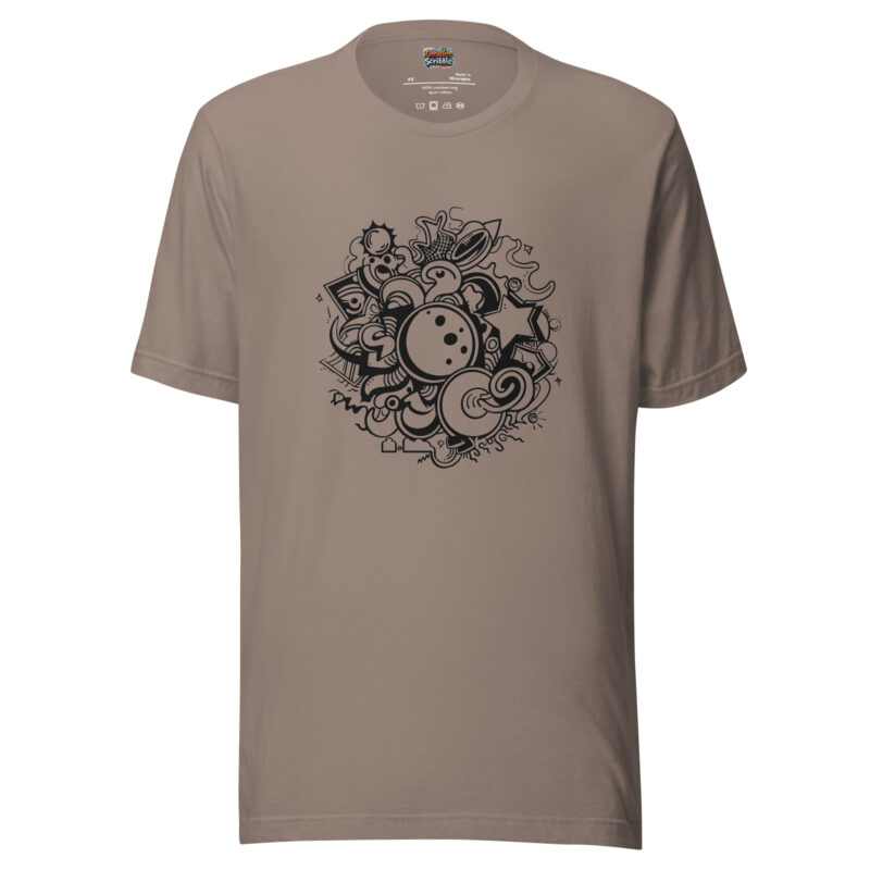 Galaxy Bowling T-Shirt with Cosmic Doodle Design alternate view
