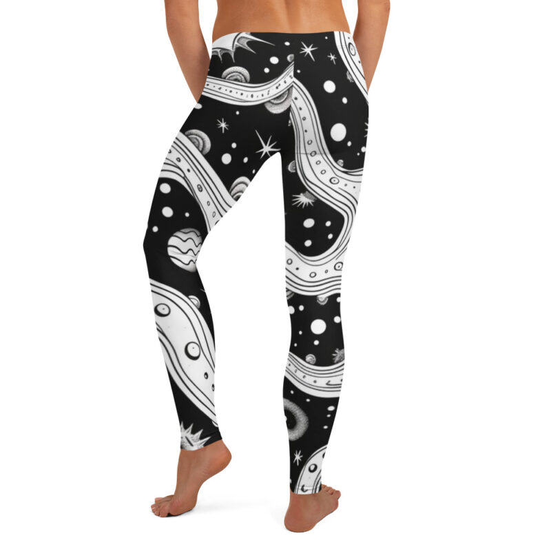 Cosmic Eye Leggings - Universe Gaze Doodle Design alternate view