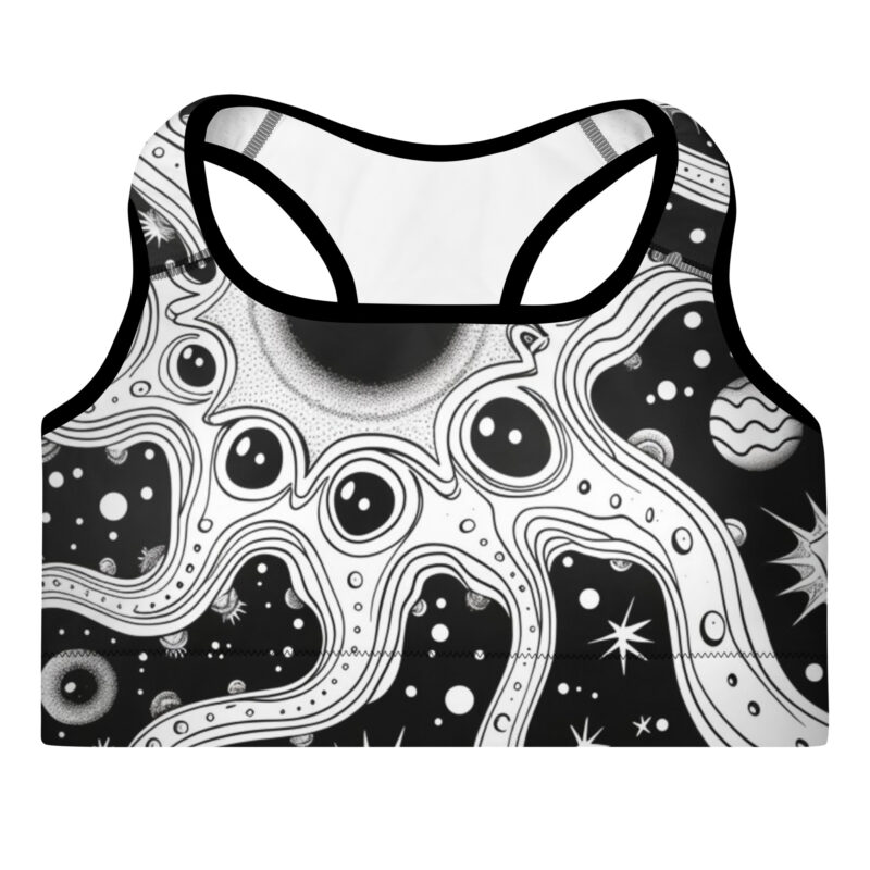 Cosmic Eye Doodle Padded Sports Bra - Gaze into the Universe