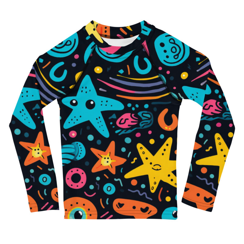 Cosmic Sea Doodle Kids Rash Vest