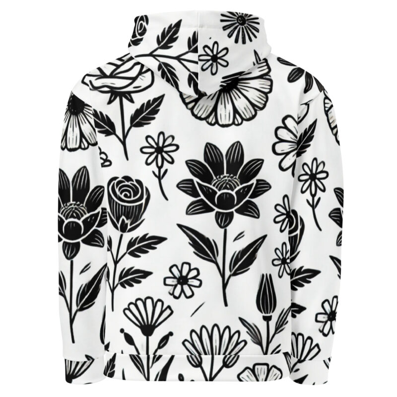 Flower Doodles Hoodie with Cozy Floral Doodle Art alternate view