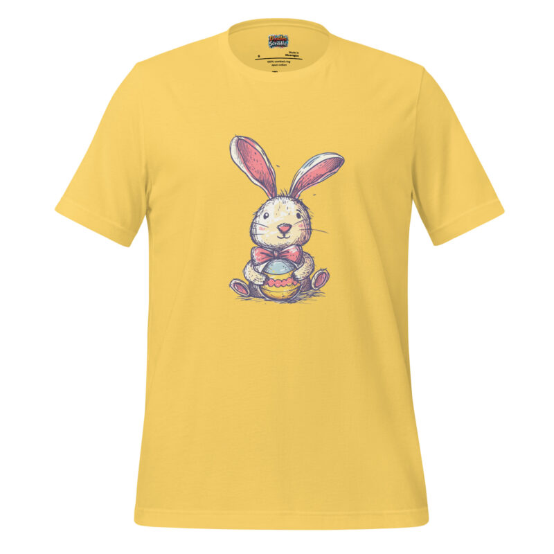 Cuddly Easter Bunny with Festive Egg Doodle Tee