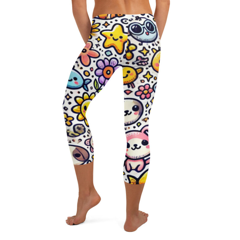 Cute Doodles Capri Leggings for Yoga