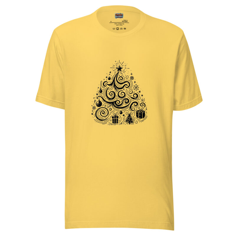 Doodled Christmas Tree T-Shirt - Spirited Sketch