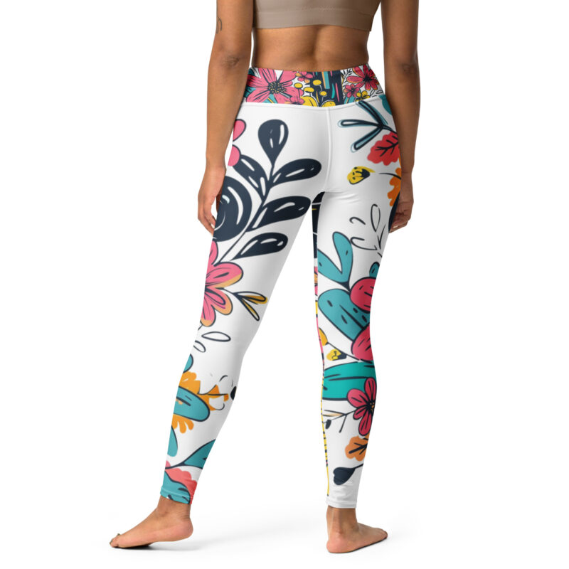 Dynamic Floral Cross Yoga Leggings alternate view