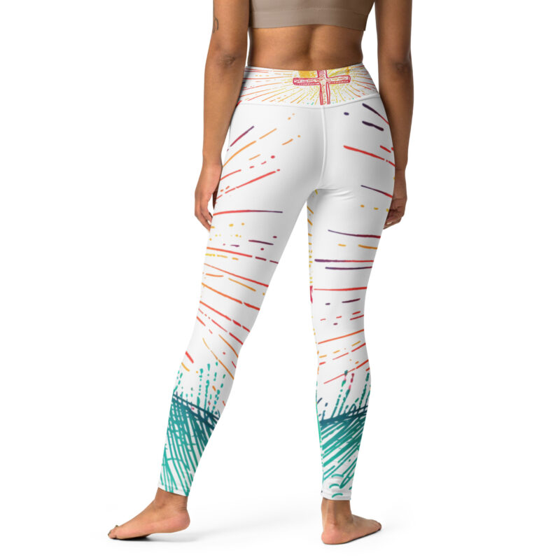 Easter Morning Yoga Leggings with Calm Scribble Art alternate view