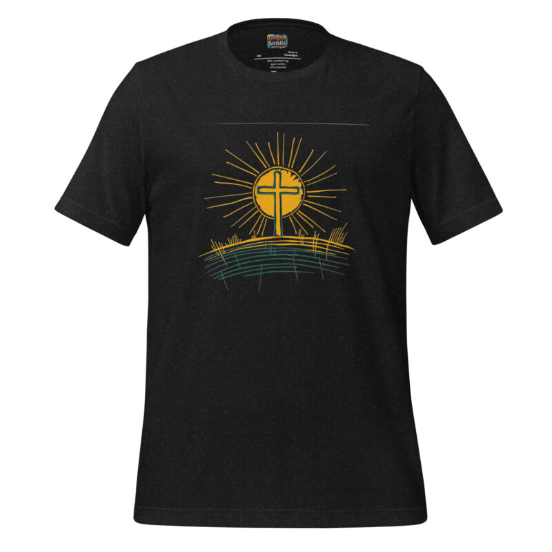Morning Glory Cross T-Shirt with Radiant Easter Symbol alternate view