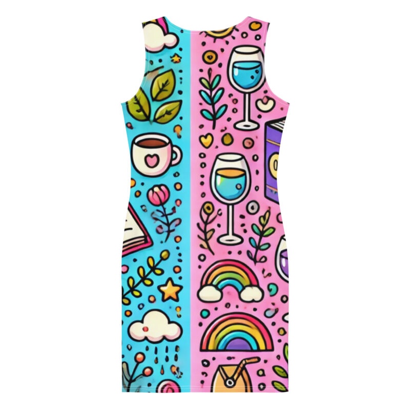 Coffee Wine Bodycon Dress with Cute Doodles alternate view