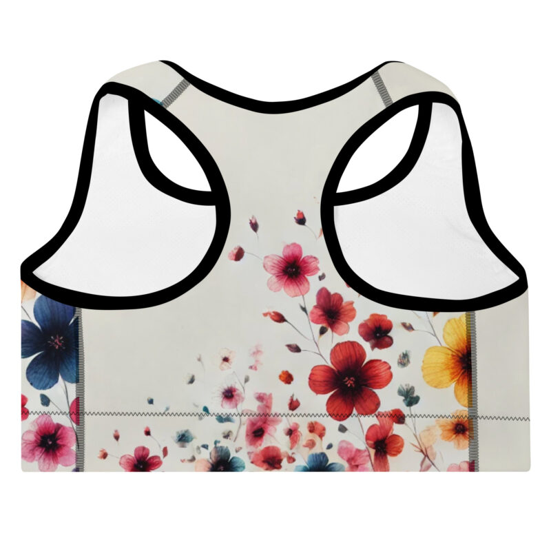 Floral Cascade Sports Bra with Elegant Design alternate view