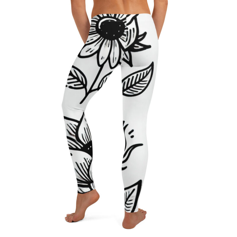 Elegant Flower Doodle Leggings alternate view