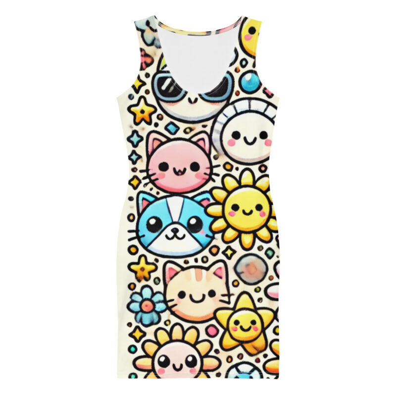 Elegant Fun Cute Doodles Bodycon Dress