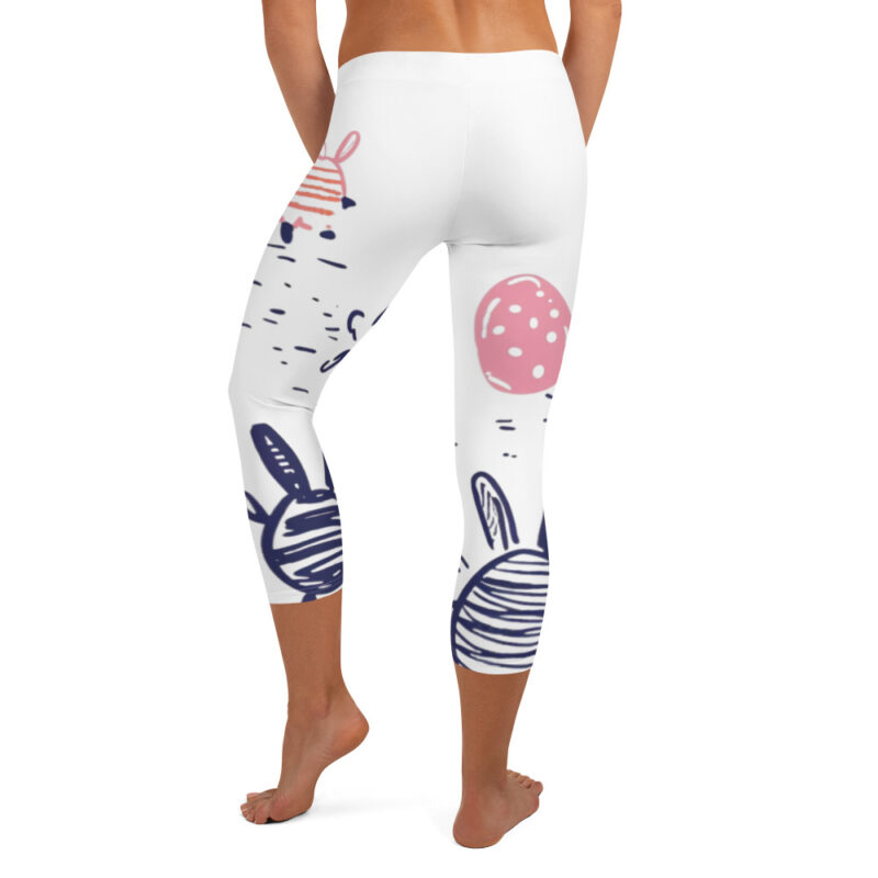 Mystical Meadow Bunny Capri Leggings for Easter