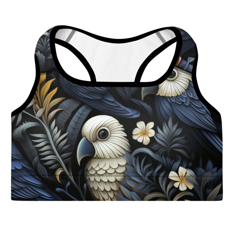 Enchanted Eden Padded Sports Bra - Celestial Parrot Embrace