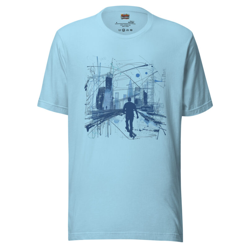 Midnight Cityscape T-Shirt with Scribble Silhouette alternate view
