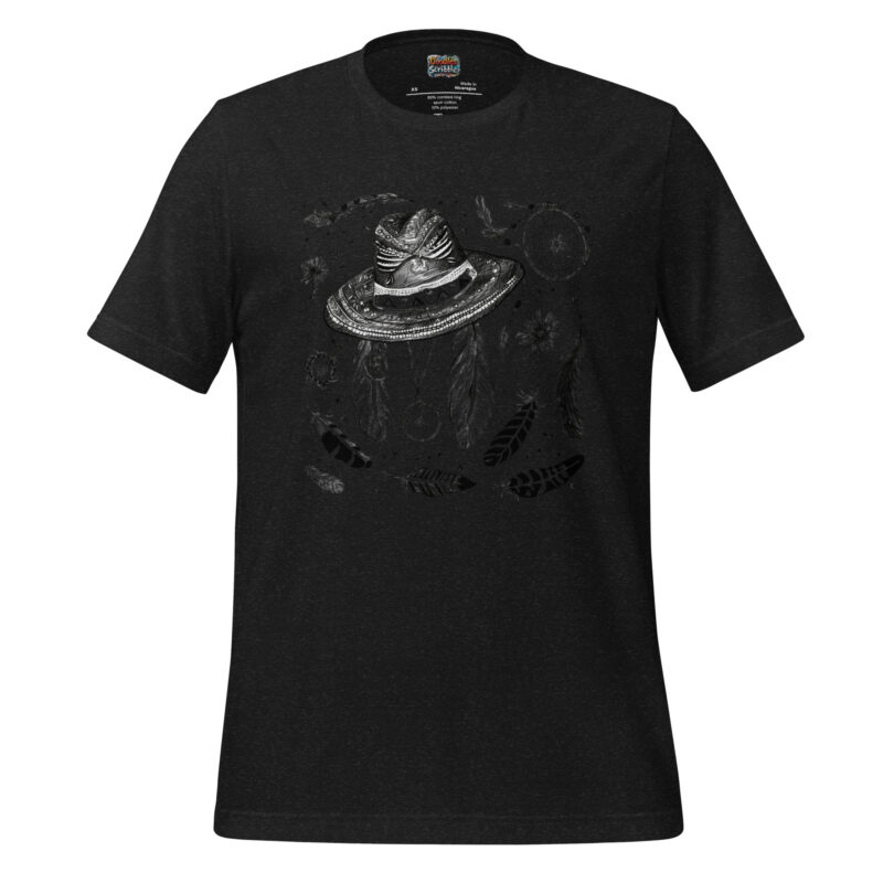 Bohemian Hat T-Shirt with Dreamy Wanderer Doodle alternate view