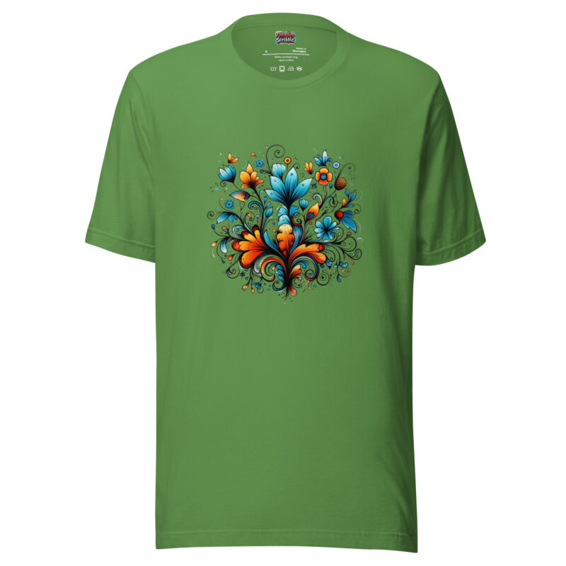 Floral Doodle T-Shirt - Lively Bloom Illustration alternate view