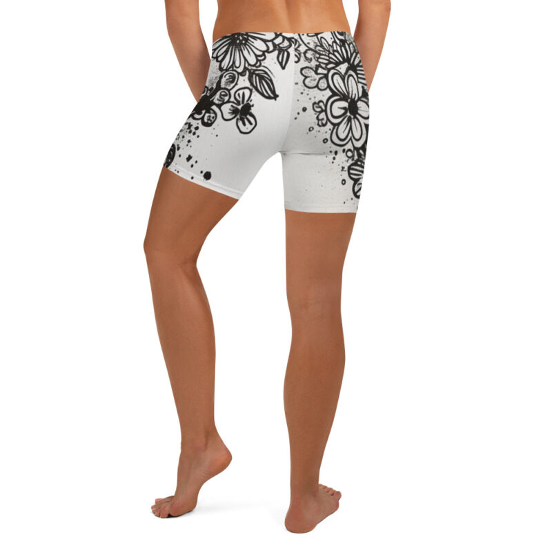 Floral Heart Doodle Shorts in Monochrome alternate view