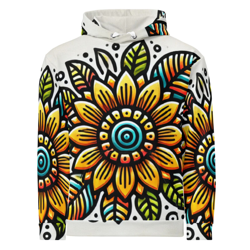 Floral Sunburst Graphic Print Hoodie