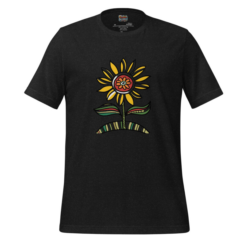 Sunflower Field T-Shirt with Folklore Doodles alternate view