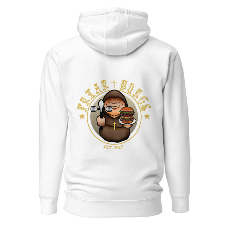 Friar Burgs EST. 2023 Back Logo Hoodie - Classic Monk & Burger Apparel