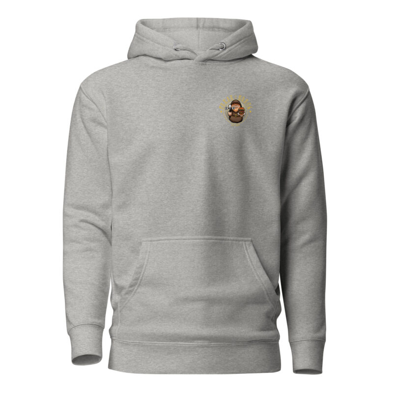 Friar Burgs EST. 2023 Minimalist Front Logo Hoodie - Subtle Burger Monk Design