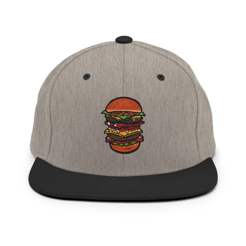 Friar Burgs Stacked Burger Snapback - Vibrant Full Colour Cap