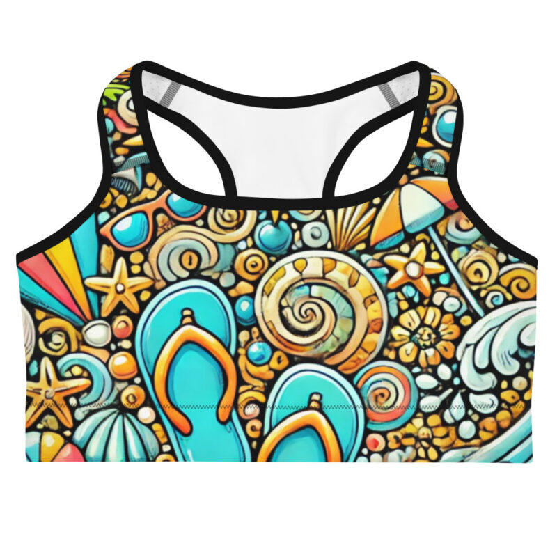 Fun Summer Doodles Sports Bra