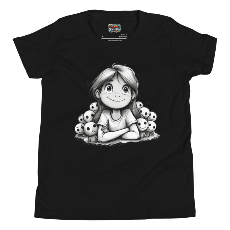 Cheerful Doodle T-Shirt with a Gathering of Grins alternate view