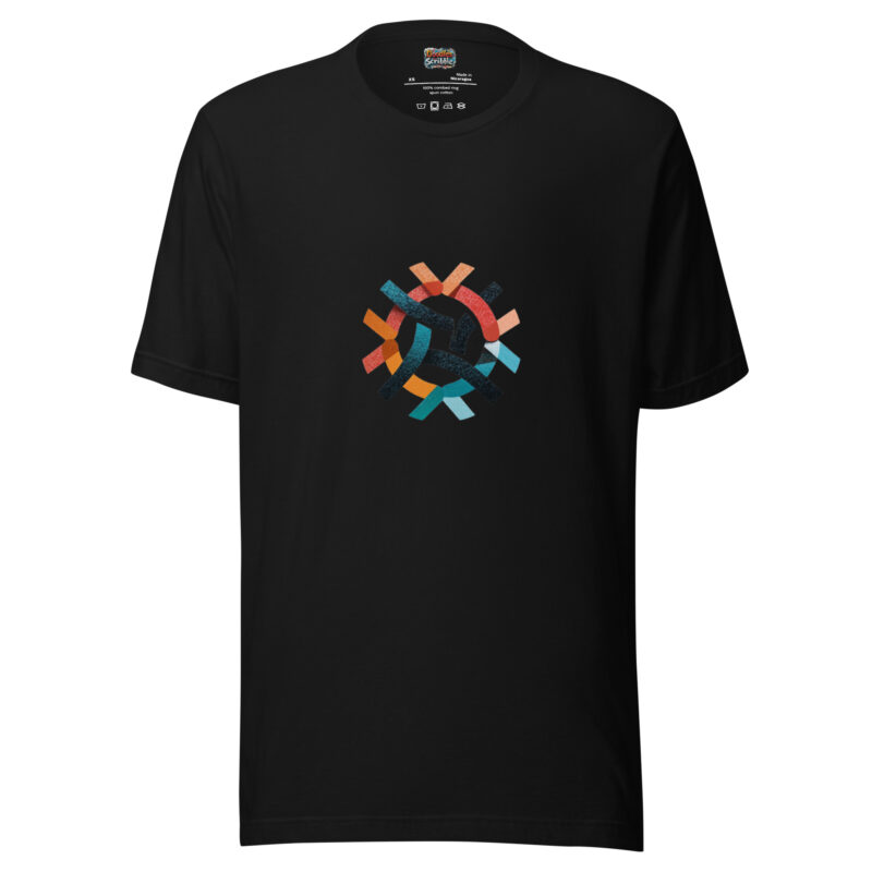 Geometric Harmony T-Shirt with Doodle Design alternate view