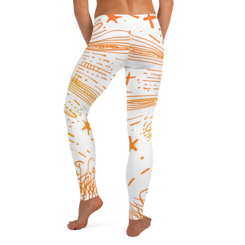 Glowing Easter Cross Leggings with Scribble Art alternate view