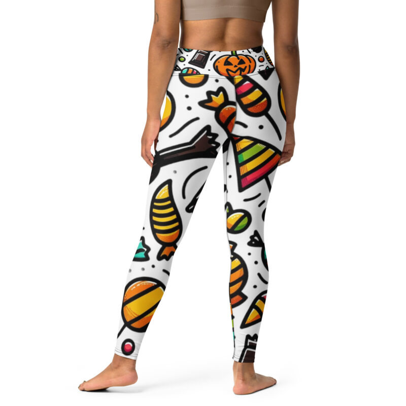 Halloween Doodles Yoga Leggings - Spooky Stretch Design alternate view