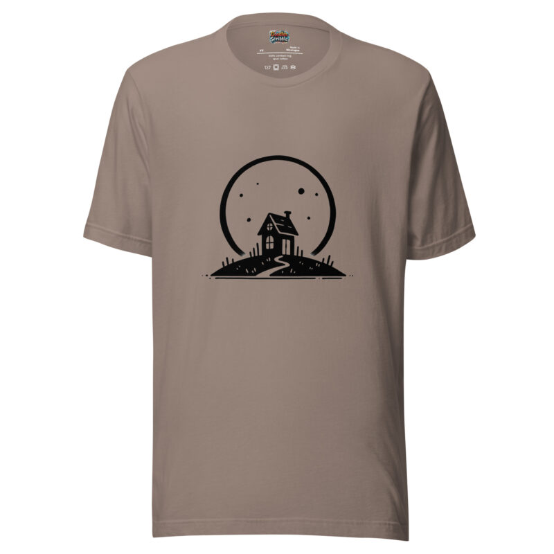 Haunted Homestead T-Shirt with Spooky Cottage Doodle alternate view