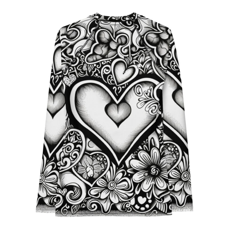 Heart Doodle Rash Vest with Ocean Love Design alternate view