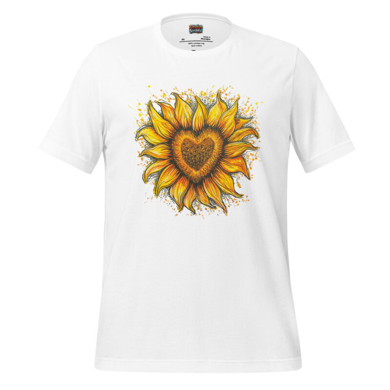 Heartfelt Doodle Sunflower Splash Tee