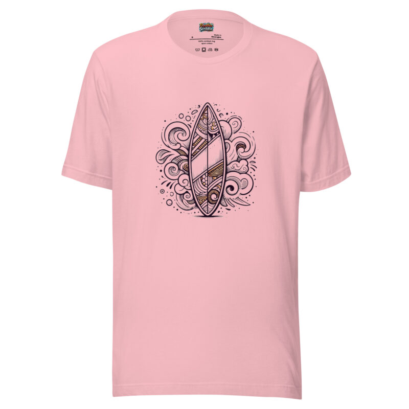 Surfboard Doodle T-Shirt with Intricate Summer Artwork alternate view