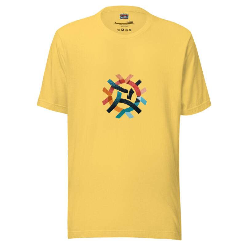 Kaleidoscopic Doodle Wheel Tee for Bold Spirits