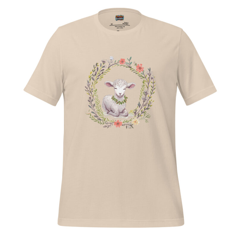 Lamb of Serenity Floral Wreath Tee