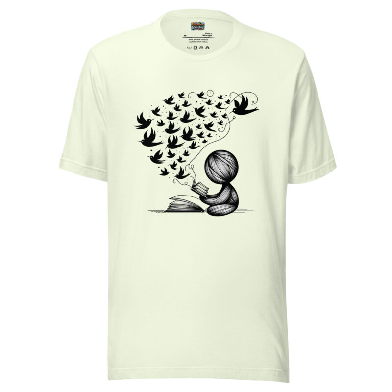 Literary Dreams Collection T-Shirt - Whimsical Doodle Storyteller